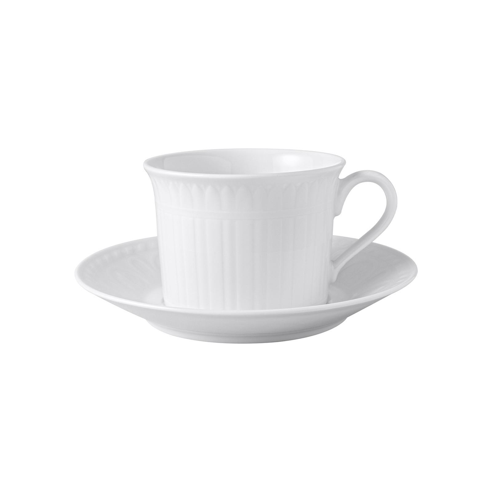 CAPPUCCINO TASSE MIT UNTERTASSE Cellini weiß 270 ml 2er Set - Weiß, Keramik (2/2/2cm) - Villeroy & Boch