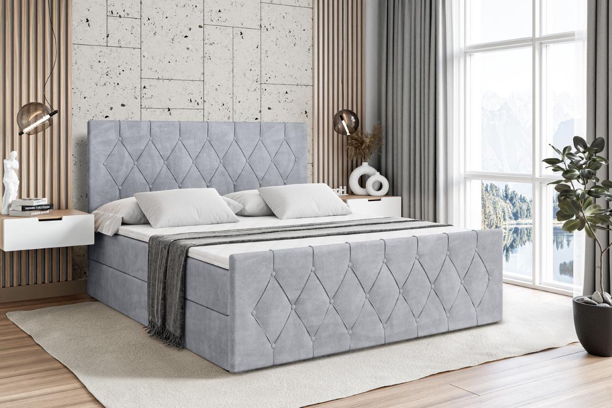 BOXBETT VELANTO-Z - 140 x 200 - H4 - Hellgrau - Grau, Holzwerkstoff (140/200cm) - ALTDECOR