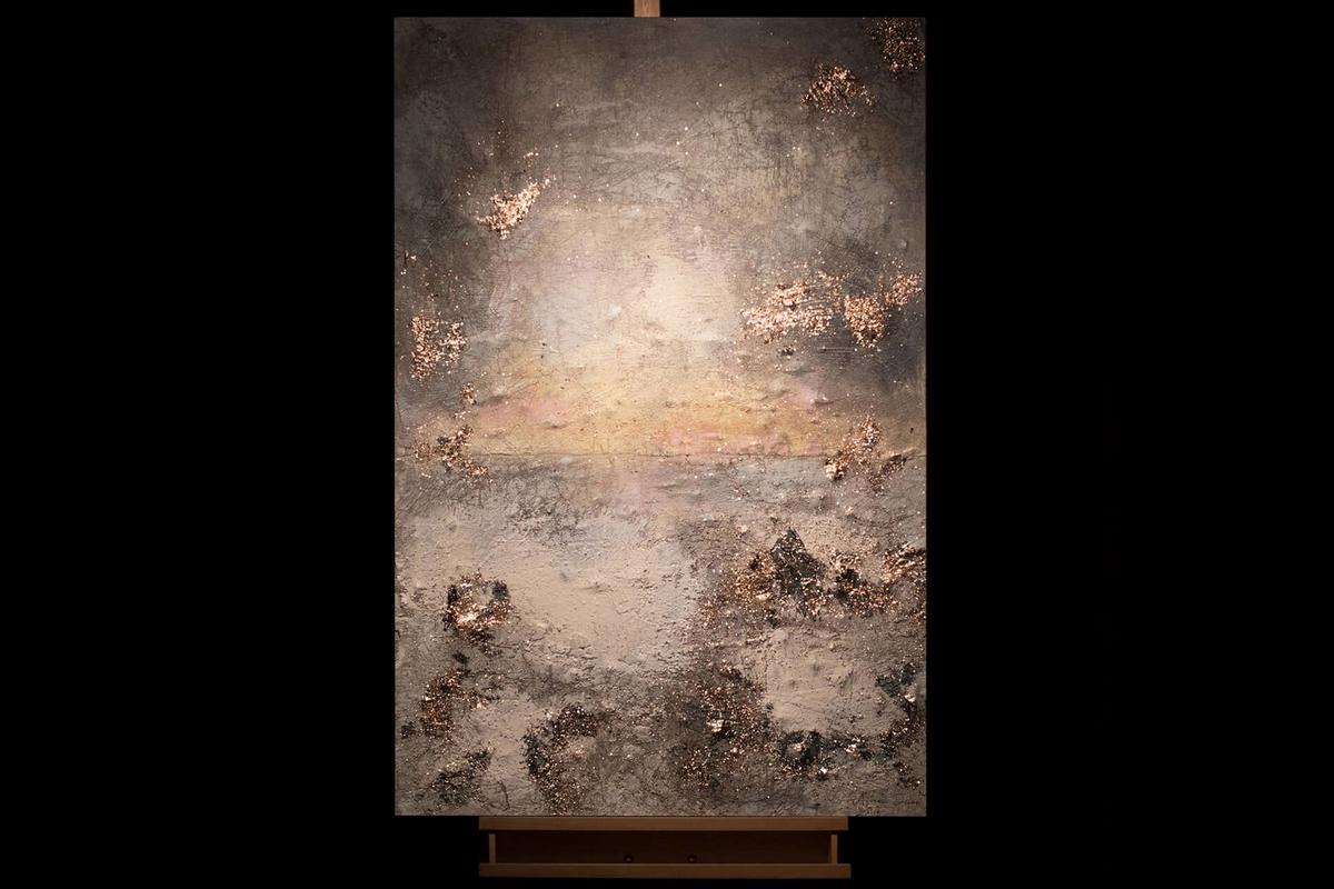 ACRYLBILD HANDGEMALT 80/120 cm - Grau, Holz/Textil (80/120cm) - KUNSTLOFT