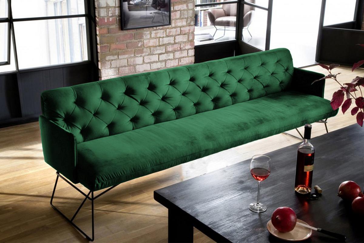 ESSZIMMERBANK CHARME Smaragdgrün Velvet - Smaragdgrün, Textil (186/85/68cm) - KAWOLA