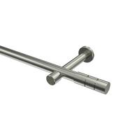 GARDINENSTANGE Prestige Elanto 420 cm (geteilt in 3 x 140 cm), 1-läufig (ohne Ringe), 20 mm Ø Edelstahl-Optik - Edelstahlfarben, Metall (420cm) - INTERDECO