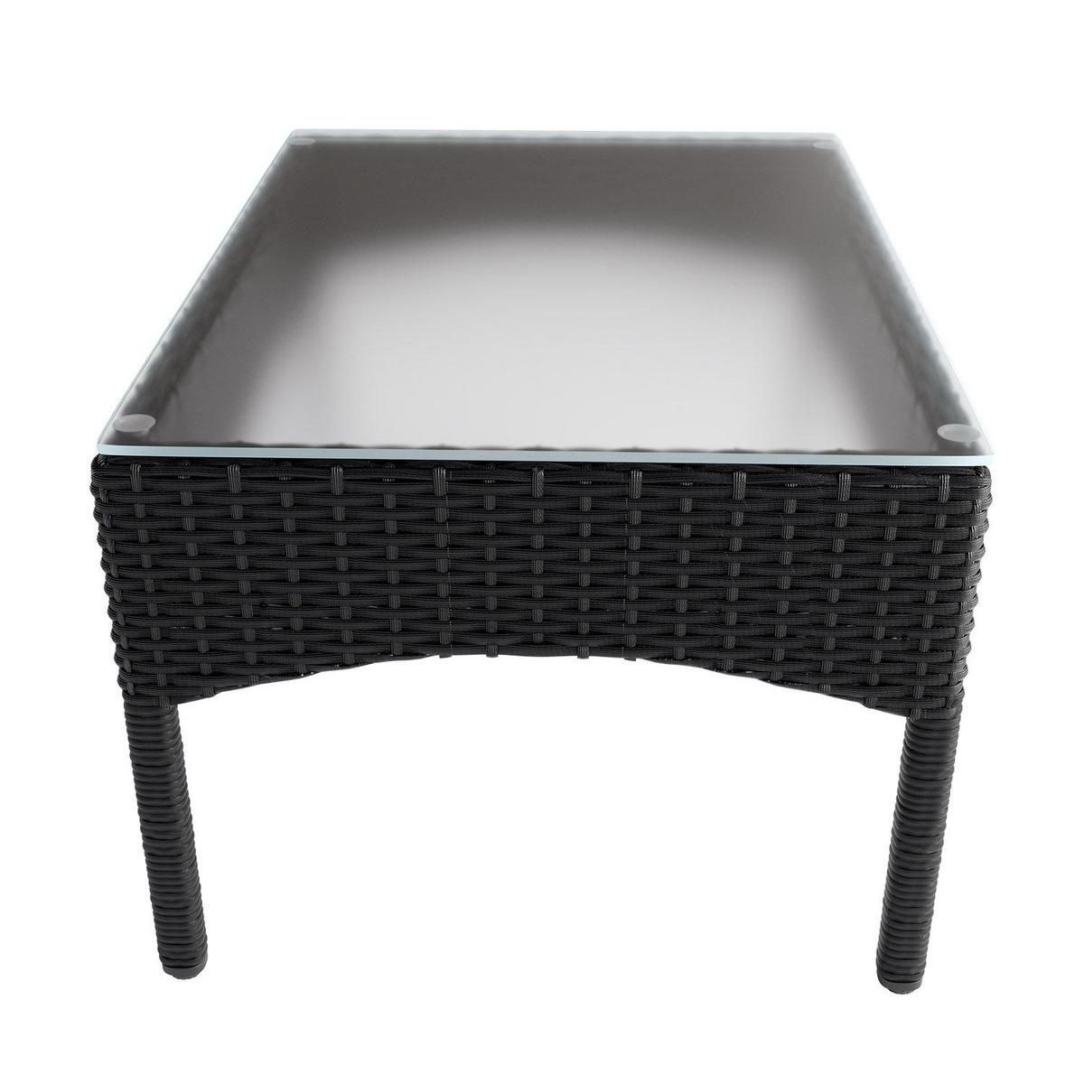 GARTENSET Fort Myers schwarz / cremeweiß inkl. Abdeckung - Creme/Schwarz, Kunststoff/Metall - Juskys