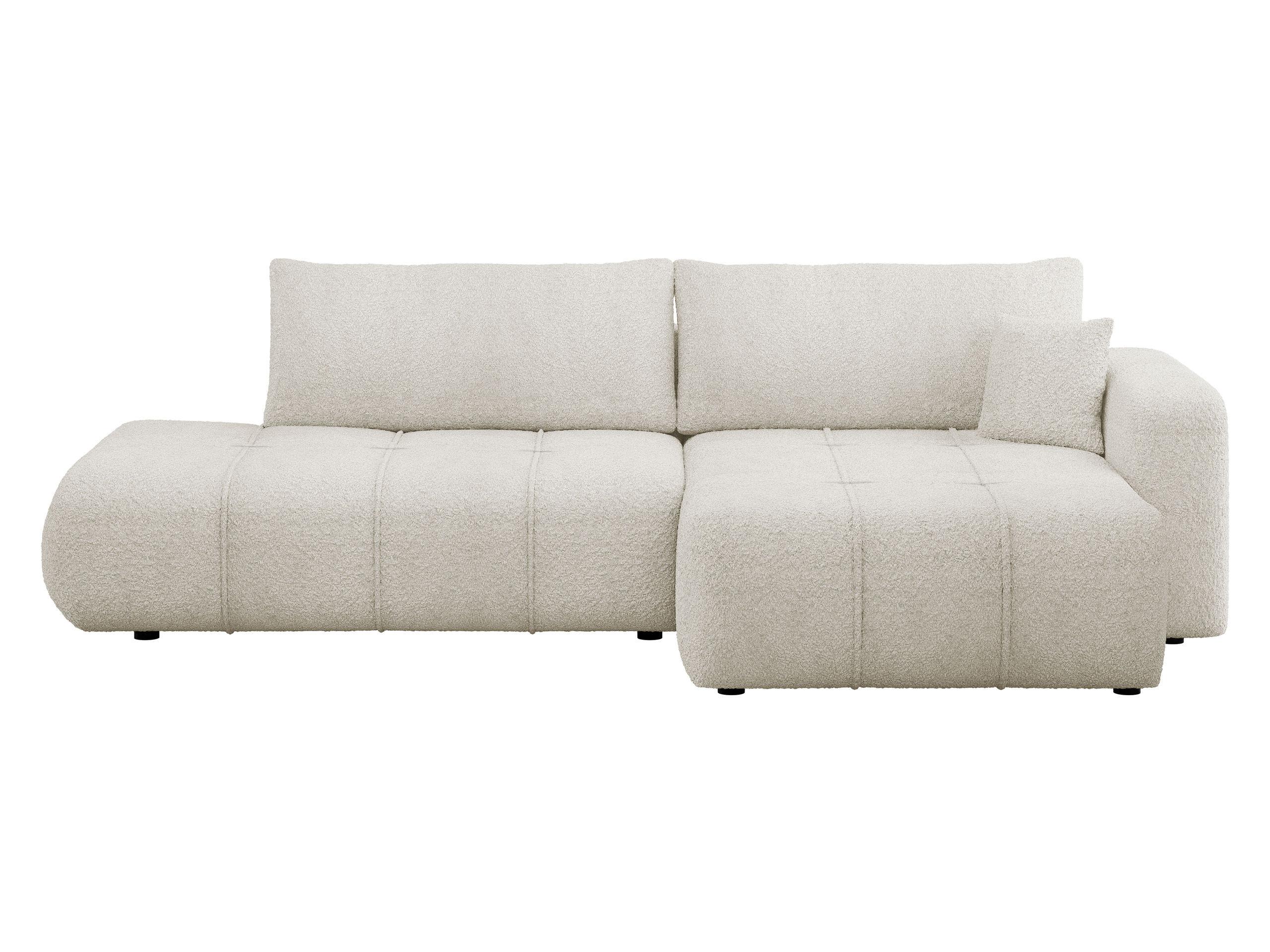 ECKSOFA Furyn O Boucle, Seite: Rechts - Schwarz/Naturfarben, Holzwerkstoff/Kunststoff (262/145cm) - MIRJAN24