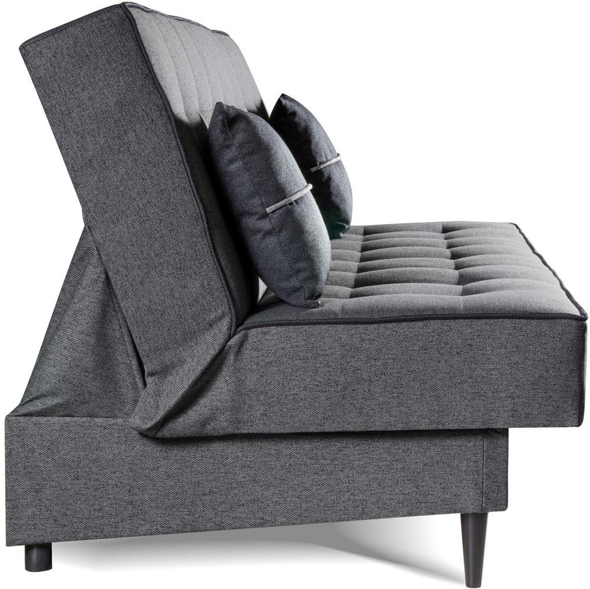 SCHLAFSOFA Bario 3-Sitzer mit Schlaffunktion, Grau - Grau, Textil (200/90/98cm) - Beautysofa