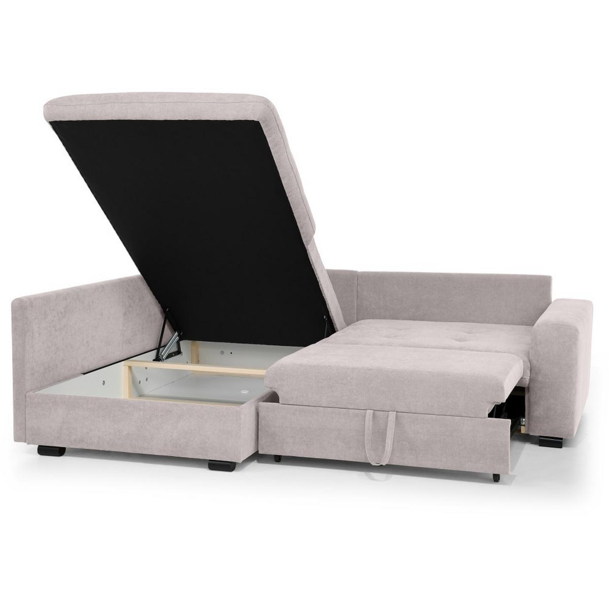 ECKSCHLAFSOFA Ramo mit Bettkasten, Topper gratis, Cappuccino, links - Schwarz/Cappuccino, Textil (190/229cm) - Beautysofa