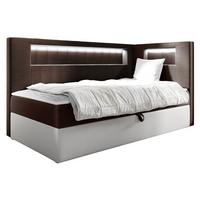 BOXBETT Gold Junior 3, Seite zum Öffnen des Bettkastens: Rechts - H3 - Weiß/Braun, Holz (90/200cm) - MIRJAN24