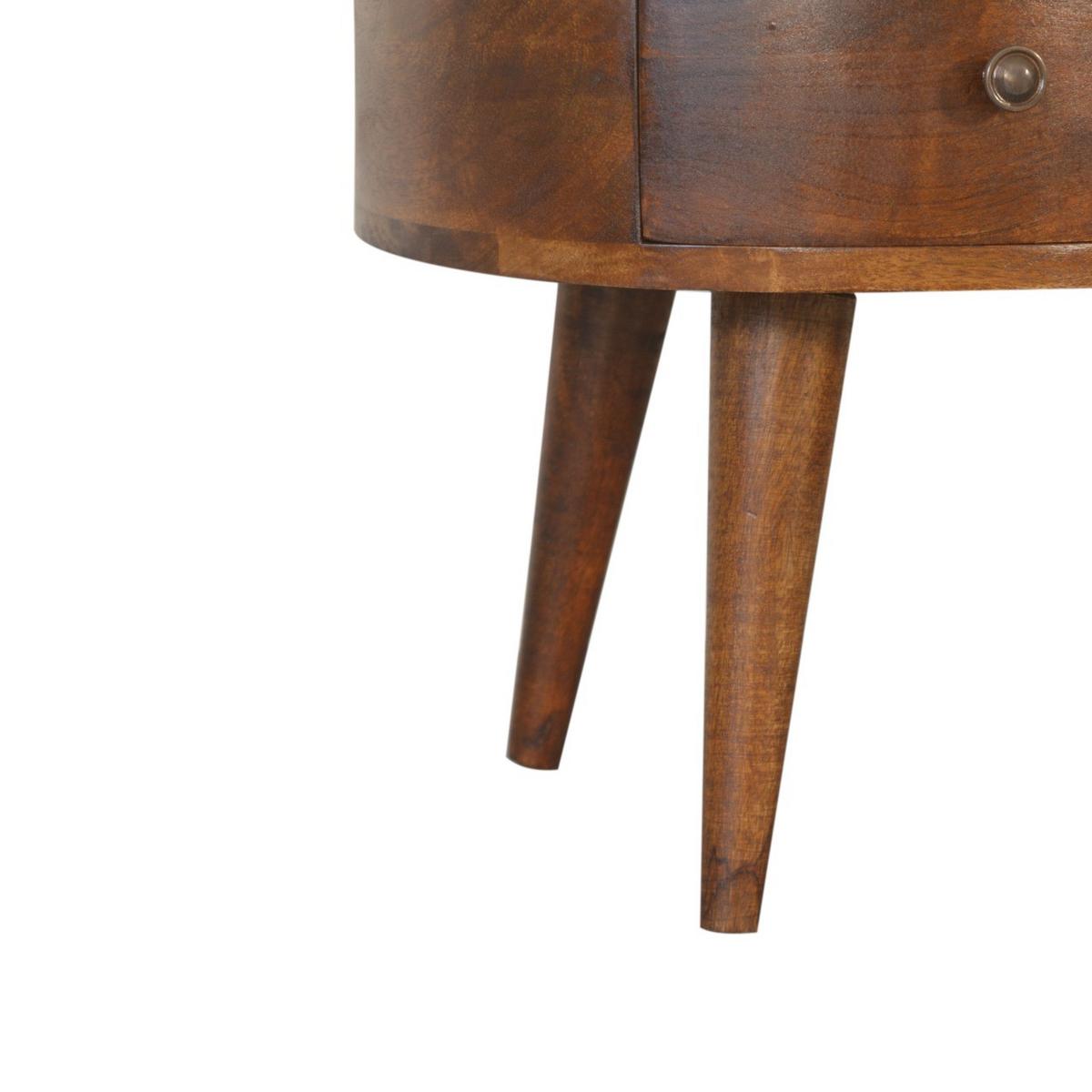 COUCHTISCH Massivholz-Kastanien-Welle, 1 Schublade und offenes Fach, Dunkelbraun - Dunkelbraun/Messingfarben, Mangoholz/Holz (50/80/40cm) - Artisan Furniture