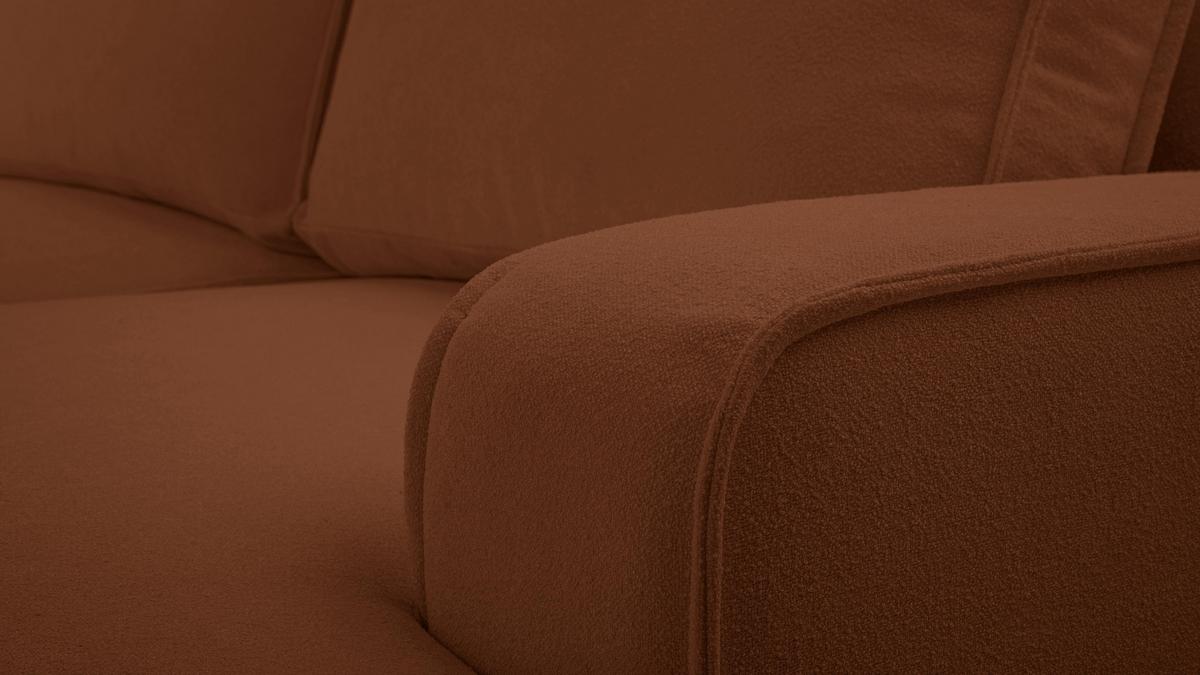 WOHNLANDSCHAFT Ablia Ziegelrot 364/168/87 cm mit Schlaffunktion - Dunkelorange/Schwarz, Kunststoff/Textil (364/87/168cm) - AX Living