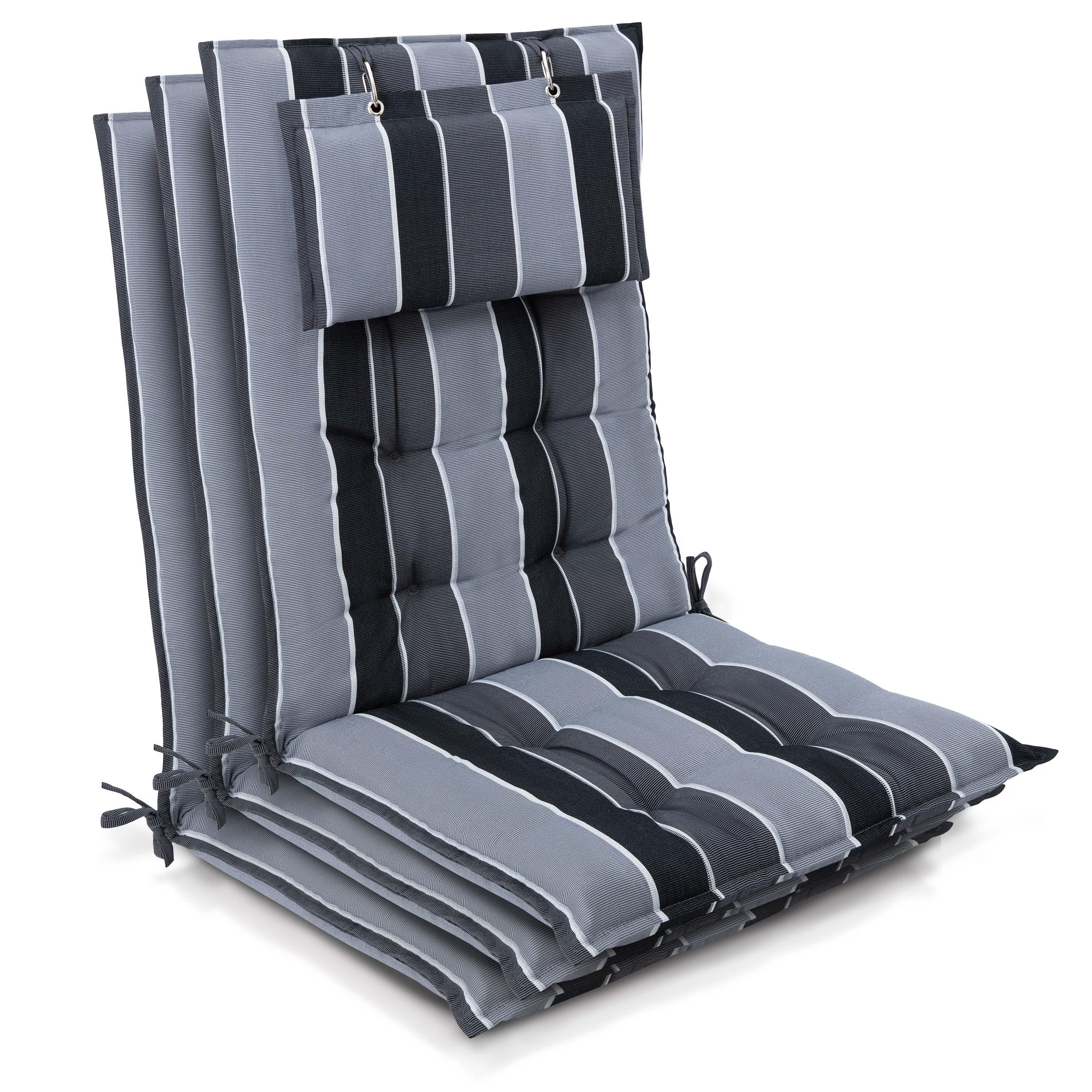 HOCHLEHNER Sun-HL 119x50x8cm Anthrazit-Gestreift (3tlg) - Dunkelgrau, Textil (50/120cm) - Beautissu 