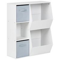 REGAL mit 3 Ebenen 93 cm Weiß Darlot - Blau/Weiß, Holzwerkstoff (77/93/28cm) - Beliani