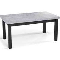 ESSTISCH Gemini rechteckig ausziehbar, Grauer Beton 120-160/80/78 cm - Hellgrau/Schwarz, Holz/Holzwerkstoff (80/160/78cm) - WFL GROUP