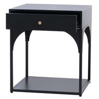 NACHTTISCH rechteckig Schwarz - Schwarz, Metall (43/50/41cm) - MCW