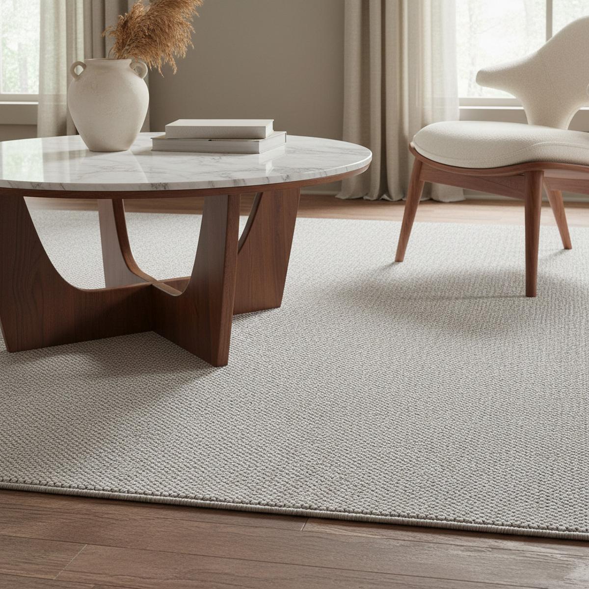 TEPPICH Flachgewebe CIMA in Silber, einfarbig, 160 x 230 cm - Silberfarben, Textil (230/160cm) - KADIMA DESIGN