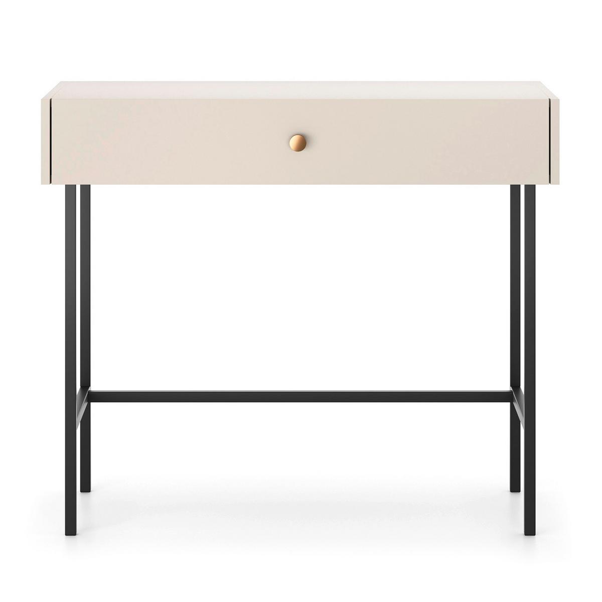 KONSOLENTISCH Dalia mit 1 Schublade und Metallbeinen, Kaschmir - Kaschmir/Schwarz, Holzwerkstoff/Metall (39/93/79cm) - Beautysofa