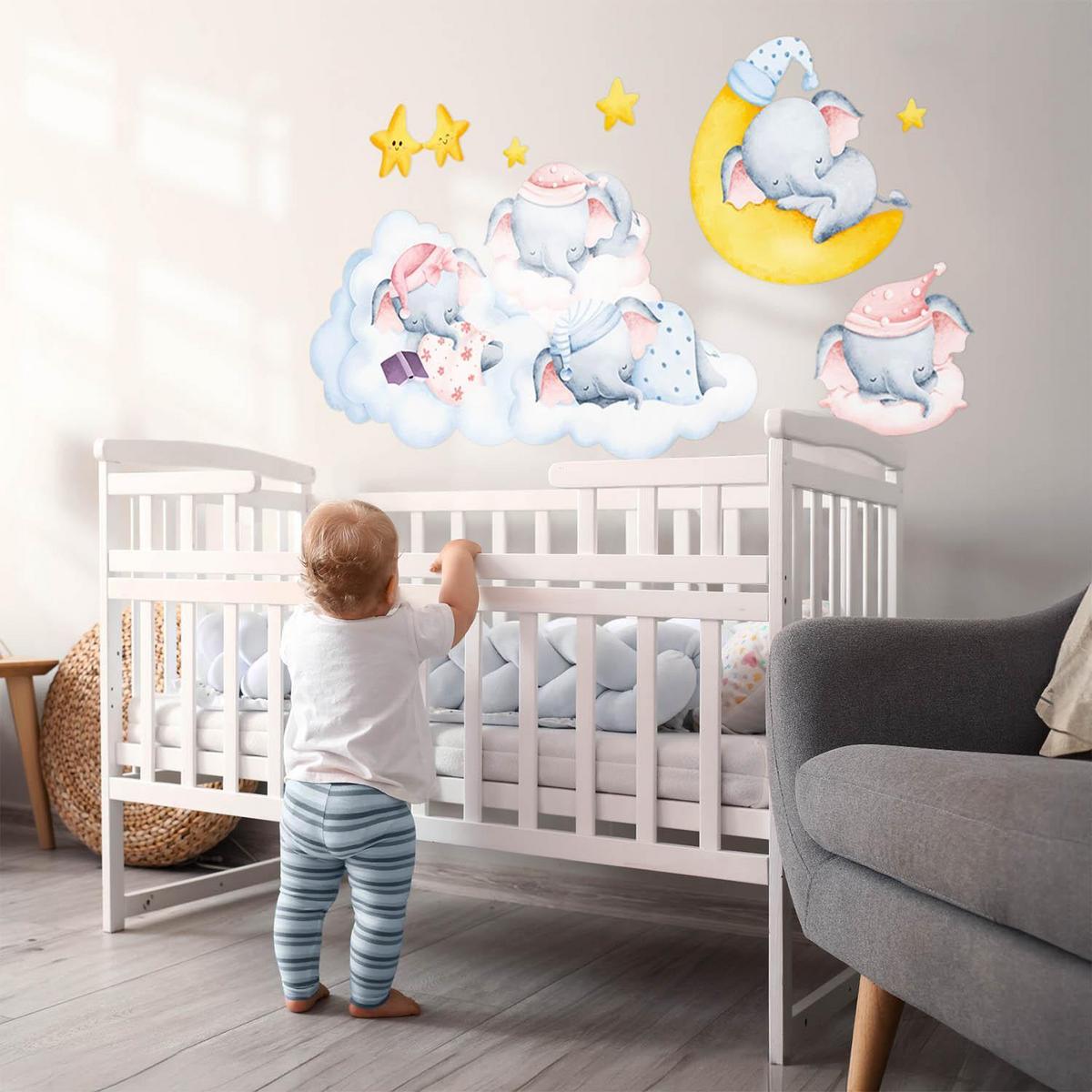 WANDAUFKLEBER 60x84cm - Pastellfarbener Nachthimmel - Multicolor, Kunststoff (60/84/0.1cm) - Wallfluent