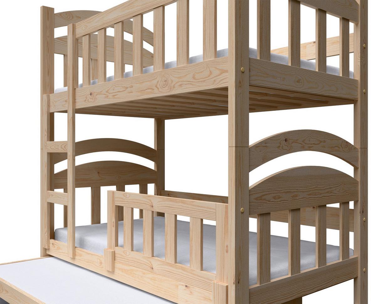 ETAGENBETT FÜR 3 PERSONEN MIT MATRATZEN Dopio 75x180 cm - Beige, Holz (75/180cm) - Selsey