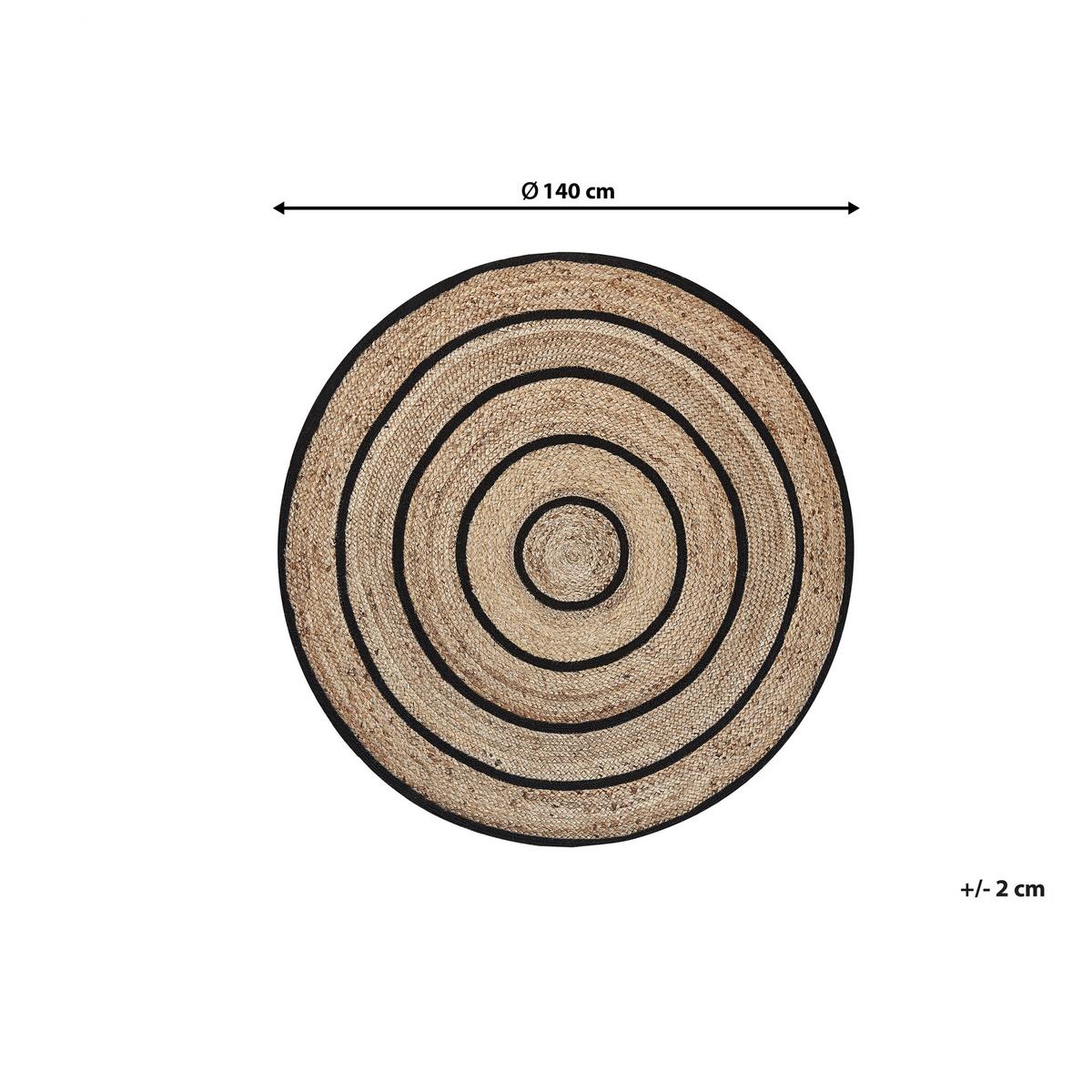TEPPICH geflochten Bukse 140/140 cm - Beige, Naturmaterialien (140/140cm) - Beliani