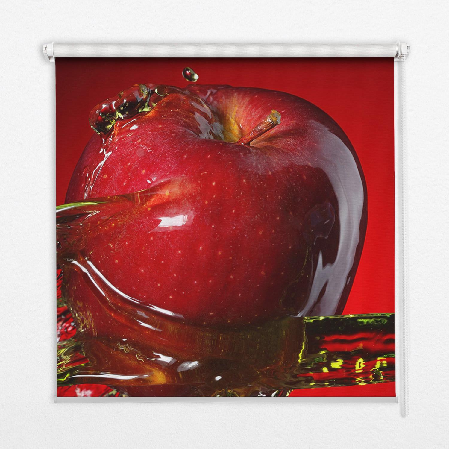 INNENROLLO - Fensterrollo - Rollo - 130x140 cm - Apfel mit Wasser übergossen - Rot, Kunststoff (130/140/0.5cm) - TULUP