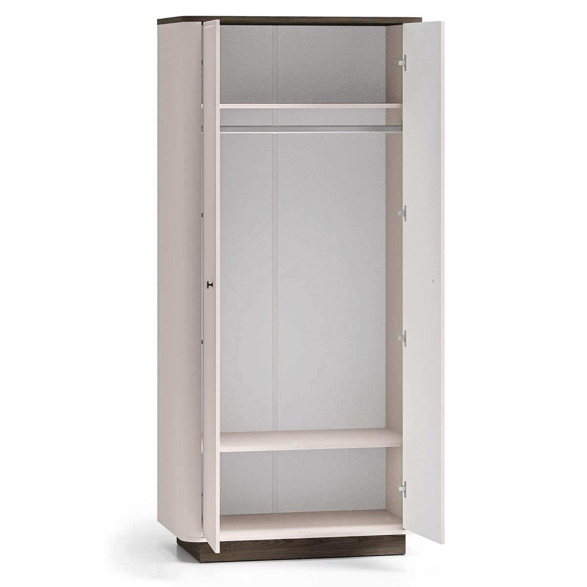 KLEIDERSCHRANK Vilavio Kaschmir/Eicheoptik, 92 cm - Taupe/Dunkelbraun, Holzwerkstoff/Metall (91.6/191.5/53cm) - Selsey