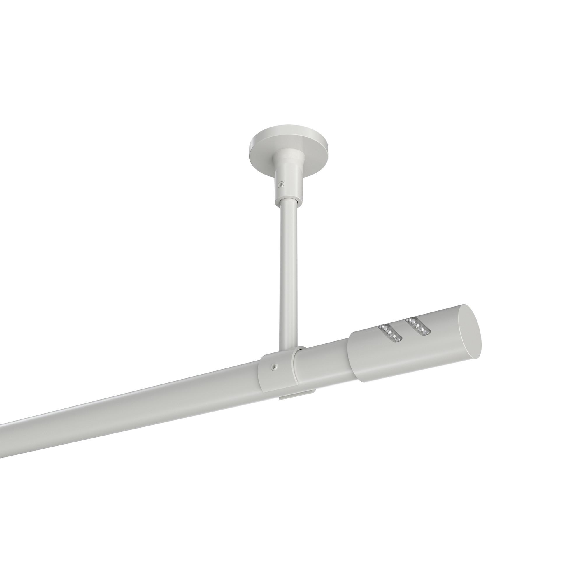 GARDINENSTANGE Sonette Zoena 360 cm (geteilt in 2 x 180 cm), 1-läufig, 20 mm Ø Weiß - Weiß, Metall (360cm) - INTERDECO