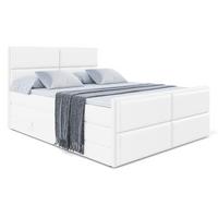 BOXSPRINGBETT AURA-Z KING - 140 x 200 - H3/H4 - Weiß Hochglanz - Weiß Hochglanz, Holzwerkstoff (140/200cm) - ALTDECOR