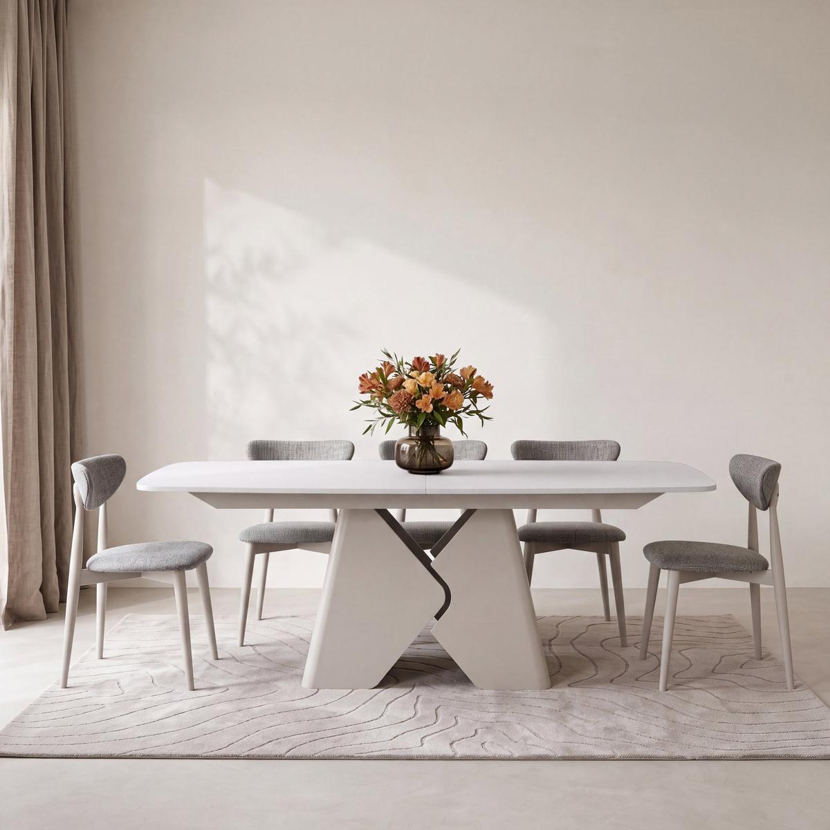 ESSTISCH Vanta rechteckig ausziehbar verlängerbar mit Metallgestell in Kaschmir Grau, Weiß 180-270/90/76 cm - Schwarz/Weiß, Holzwerkstoff/Metall (90/270/76cm) - WFL GROUP