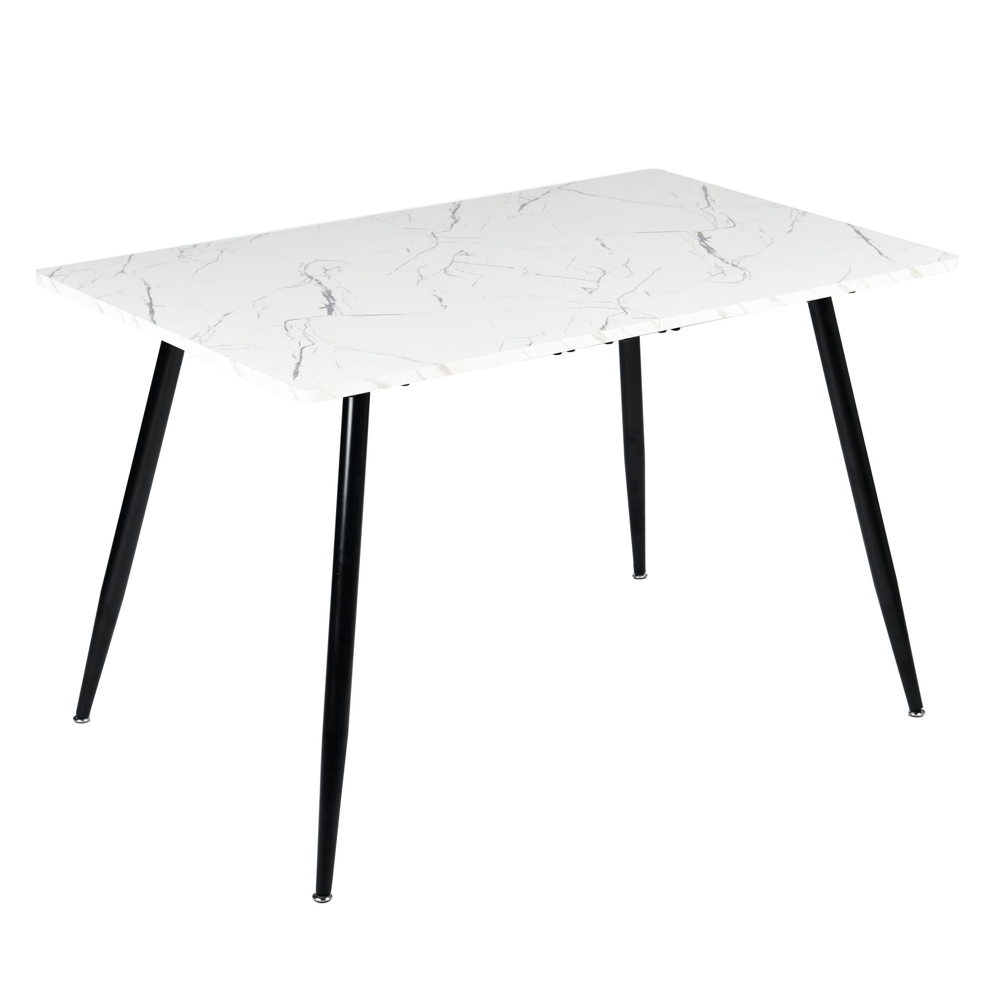 ESSTISCH 120/80/75 cm Rechteckige weiße - Schwarz, Holz/Metall (80/120/75cm) - Urban Meuble