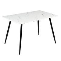ESSTISCH 120/80/75 cm Rechteckige weiße - Schwarz, Holz/Metall (80/120/75cm) - Urban Meuble