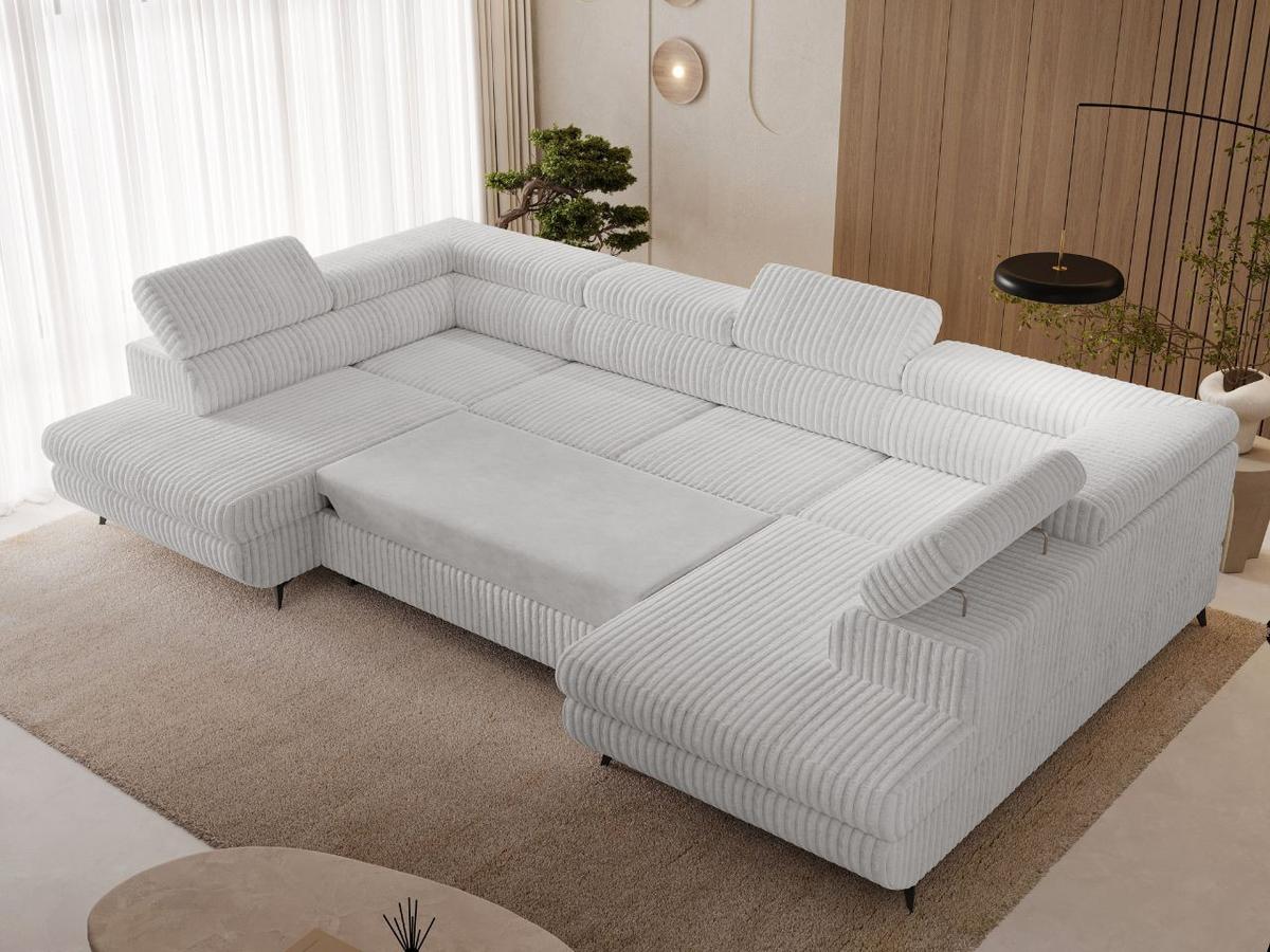 ECKSOFA U Argon Grau - Schwarz/Grau, Holz/Textil (322/190cm) - Graingold