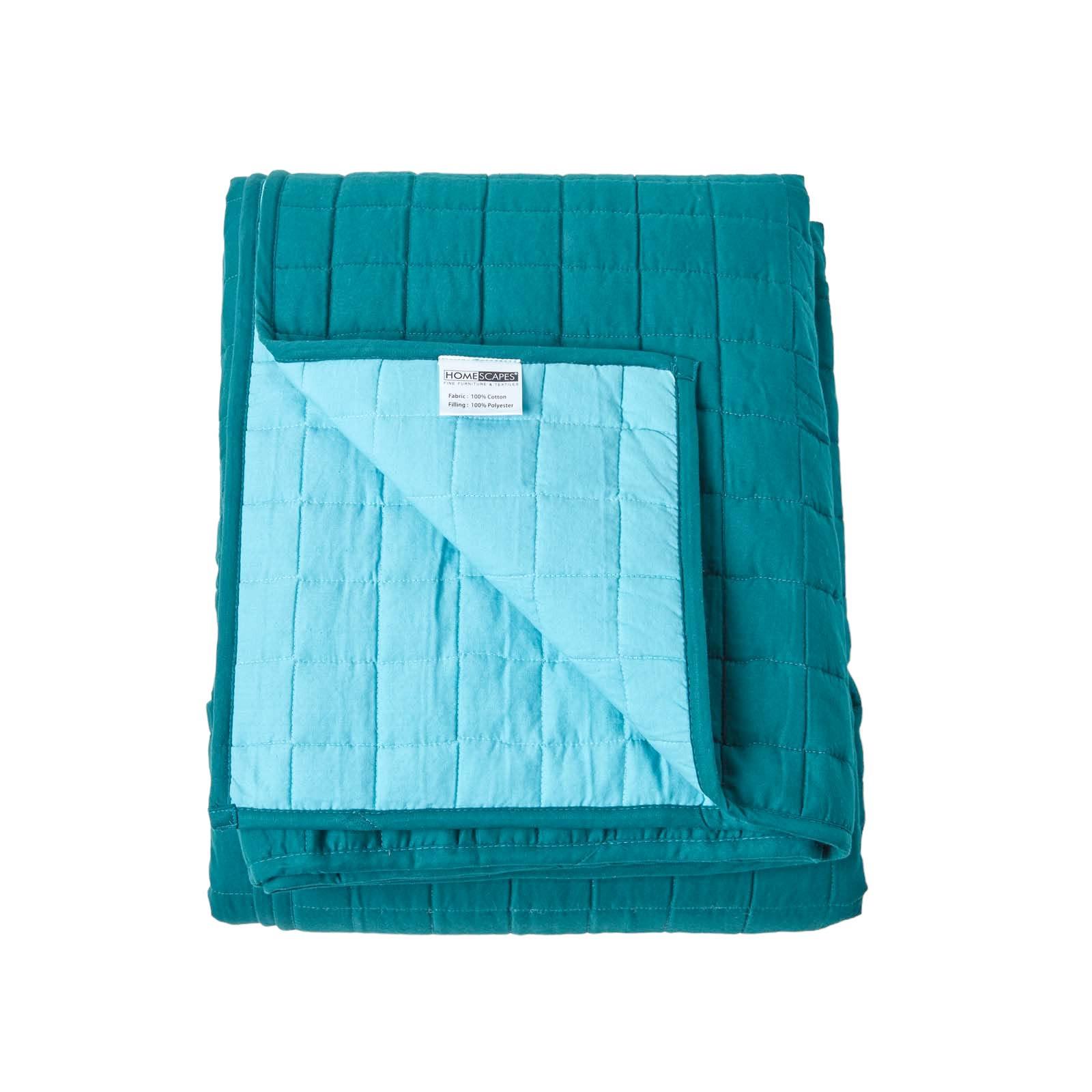 TAGESDECKE gesteppt mit Wende-Design, 230/250 cm - Petrol, Textil (230/250cm) - Homescapes