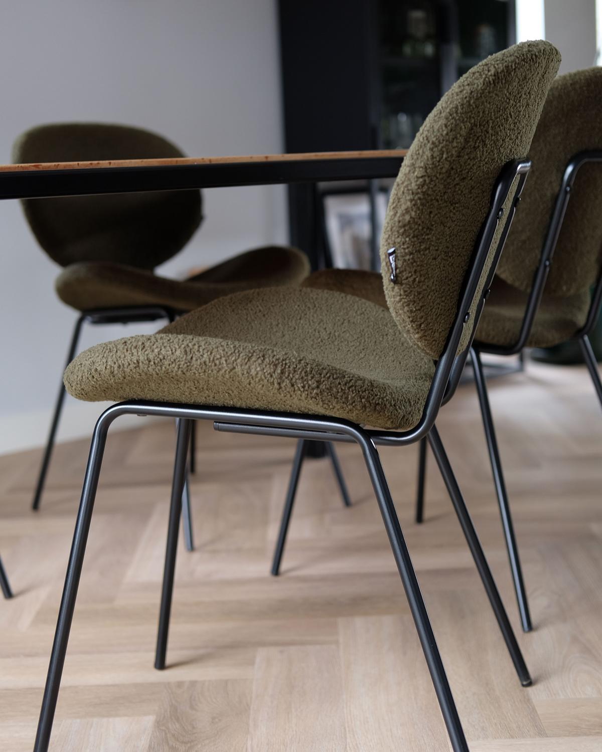 STUHL 2er-Set Kunstleder Grün Luana - Grün, Textil/Metall (50/80/52cm) - Beliani
