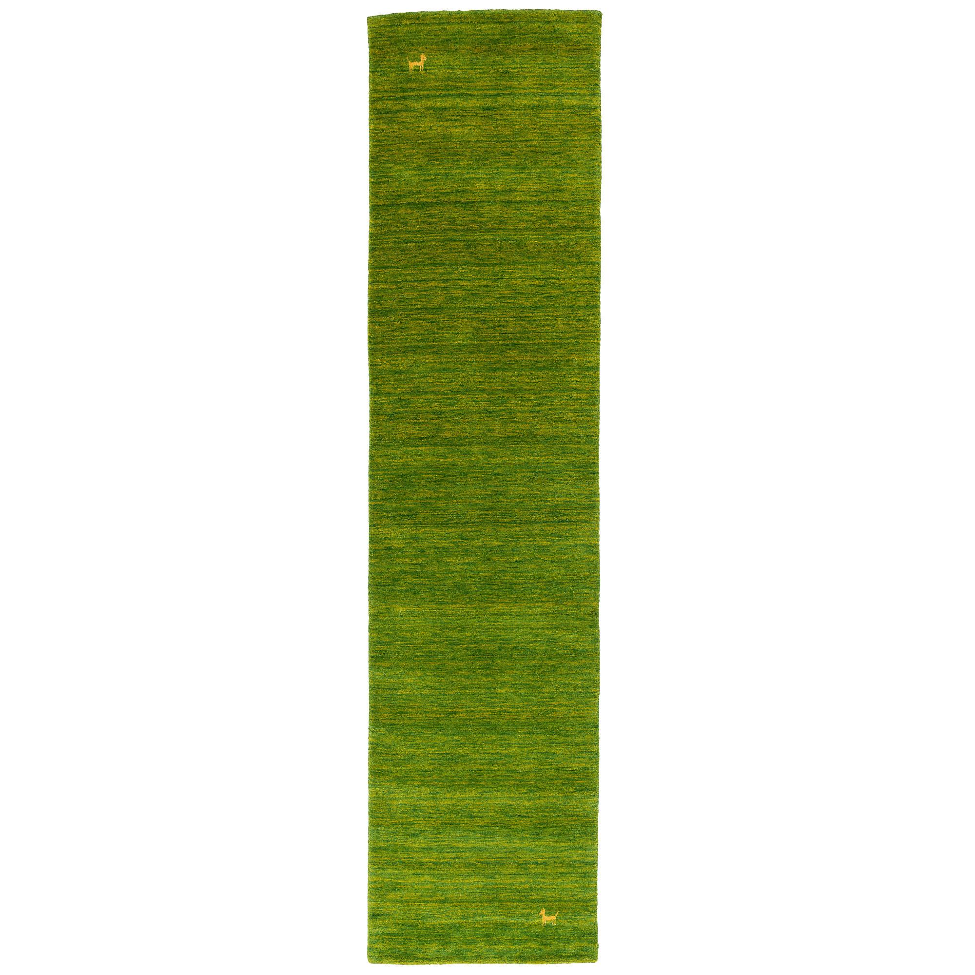 NATUR TEPPICH LÄUFER INDO NEPAL GABBEH SHIVA - Grün, Textil (70/140cm) - Pergamon