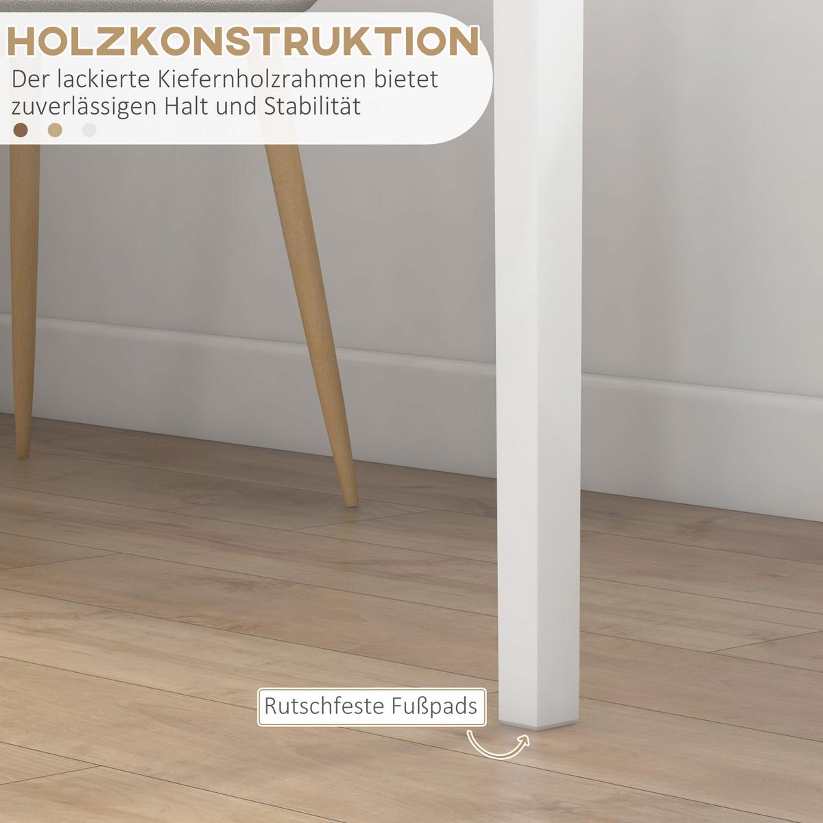 ESSTISCH Küchentisch Quadratischer Esszimmertisch für 2 Personen Holz Weiß - Weiß, Holz (75/75/76cm) - HOMCOM