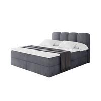BOXBETT mit Matratze H4 - NINA - 180x200 cm - Dunkelgrau - Dunkelgrau, Holzwerkstoff (180/200cm) - ALTDECOR