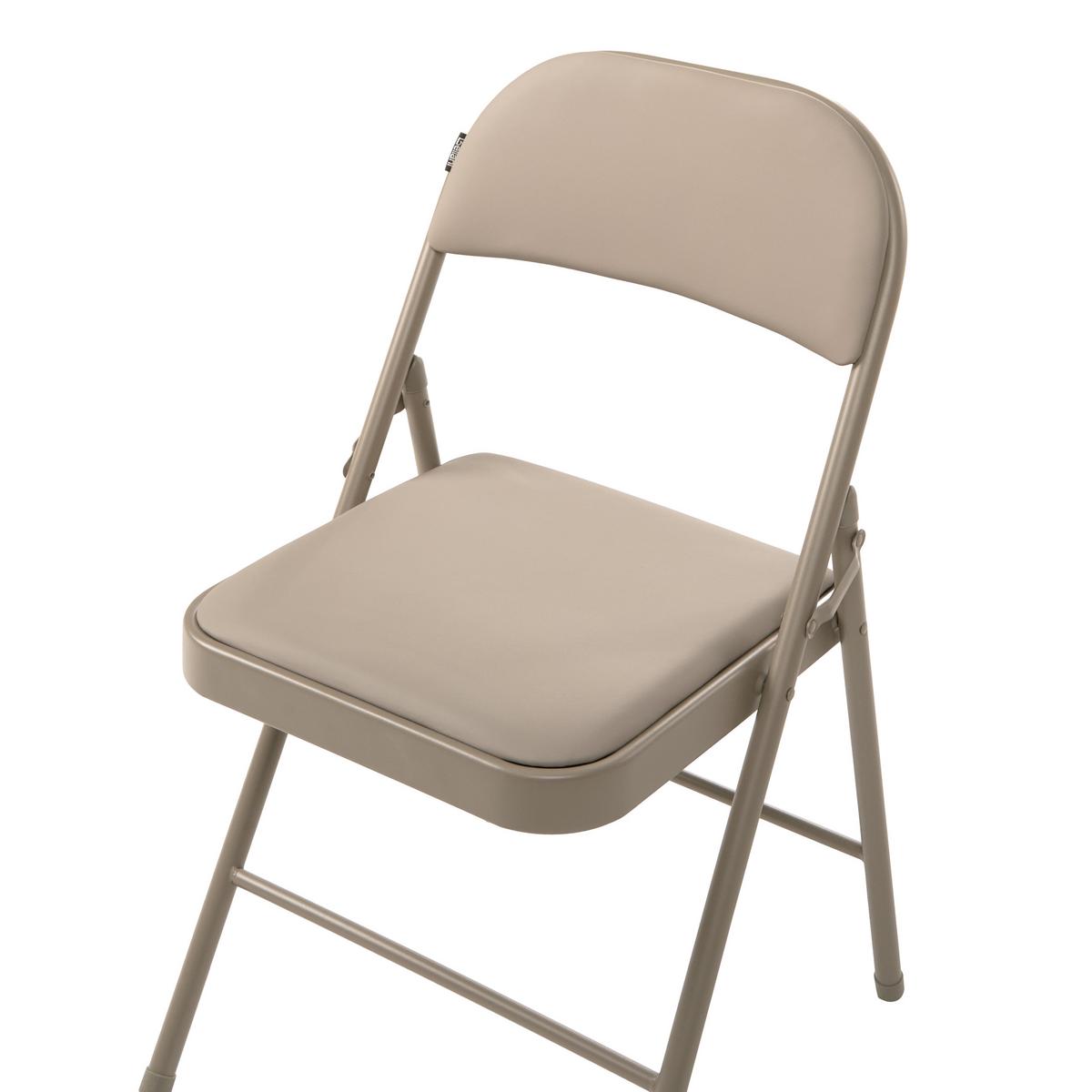 KLAPPSTUHL 4er-Set Metall Beige Shasta - Beige, Metall (45/77/47cm) - Beliani