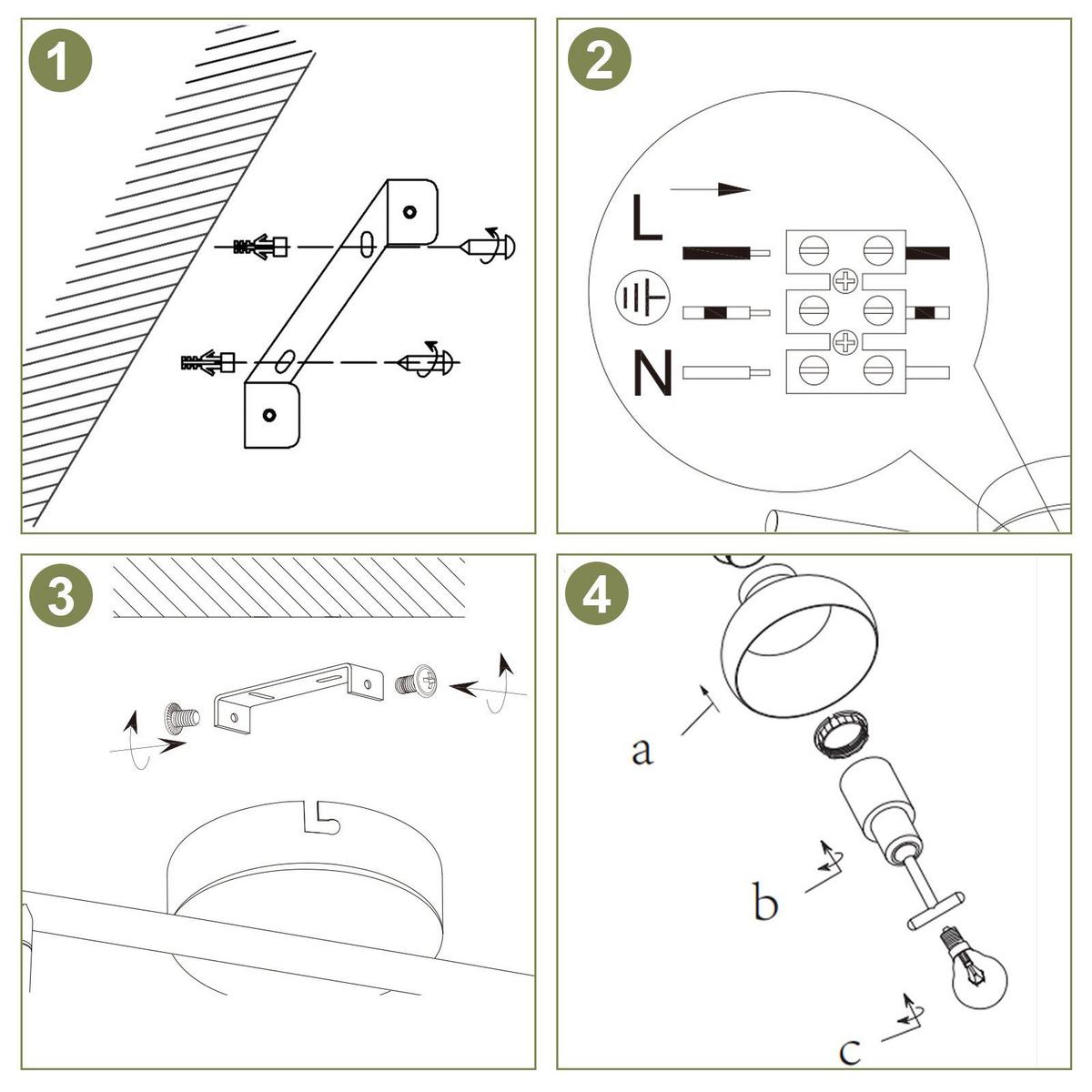DECKENSTRAHLER Ledbetter 2-flammig 25.5/11/15.5cm - Schwarz, Metall (25.5/11/15.5cm) - Nettlife