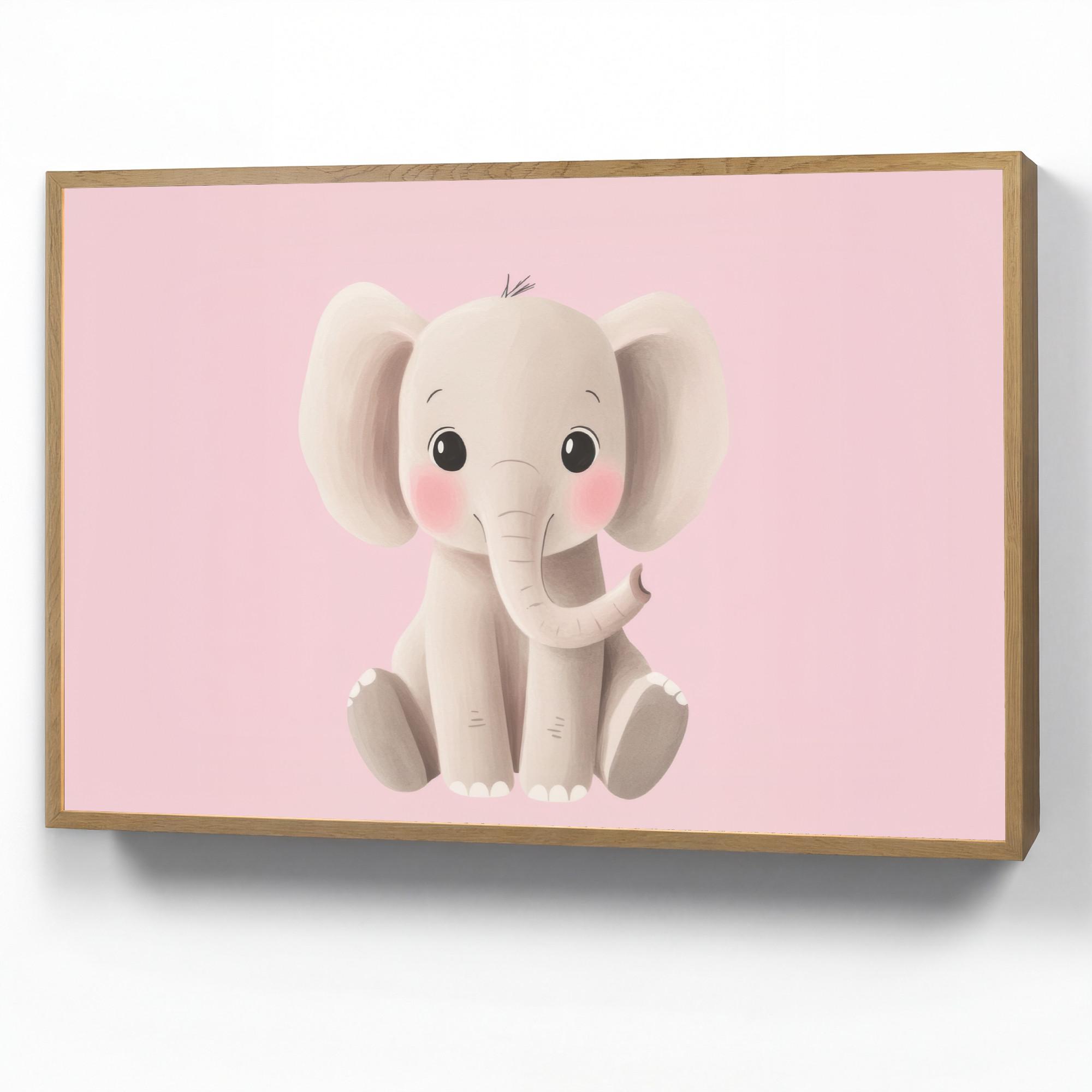 NACHTTISCHLAMPE MIT AKKU Elefant - Baby - Rosa - Cartoon 100x70 cm - Rosa, Holzwerkstoff (8/100/70cm) - OnlyWow