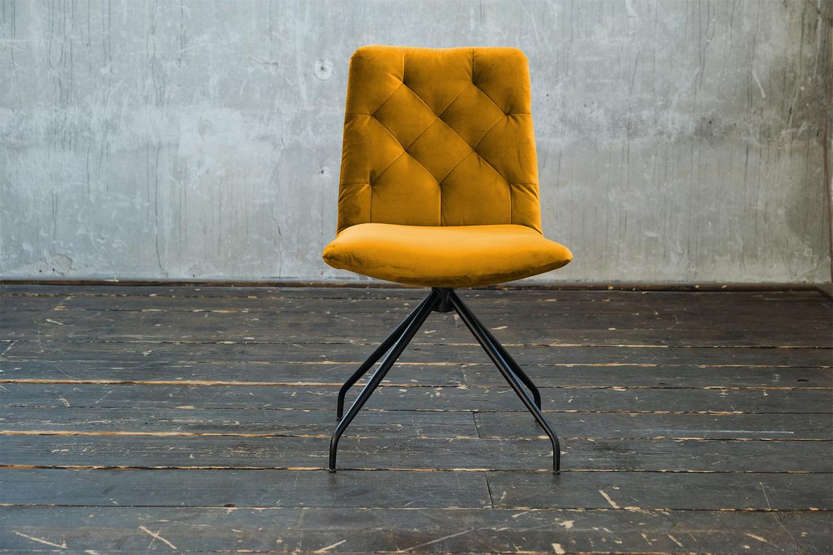 DREHSTUHL NEW CHARME Gelb Velvet (1er-Set) - Currygelb/Gelb, Textil (52/87/66cm) - KAWOLA