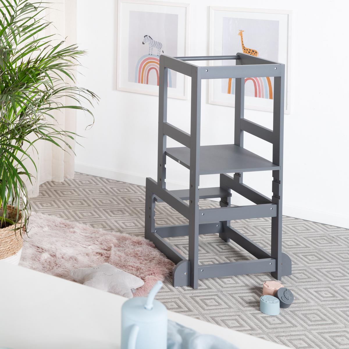 LERNTURM anthrazit - Anthrazit, Holzwerkstoff (45/90/47cm) - Roba