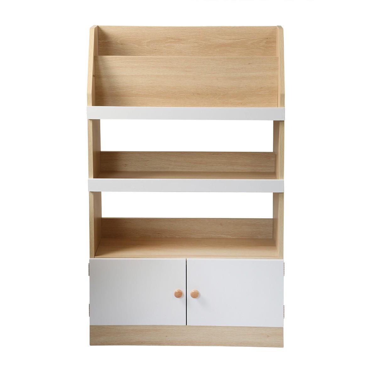 AUFBEWAHRUNGSREGAL mit 2 Türen für Kinder 106/25,5/62,8 cm - Eschefarben, Holzwerkstoff (25.5/106/32cm) - Calicosy