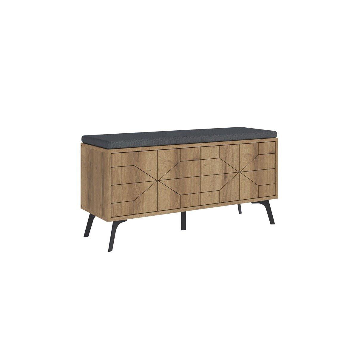 SCHUHSCHRANK 4 Türen - Dune bench - 107/35/55 cm - Apfelbaumfarben, Holzwerkstoff (107/55/35cm) - Calicosy