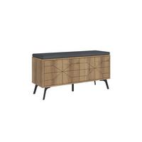 SCHUHSCHRANK 4 Türen - Dune bench - 107/35/55 cm - Apfelbaumfarben, Holzwerkstoff (107/55/35cm) - Calicosy