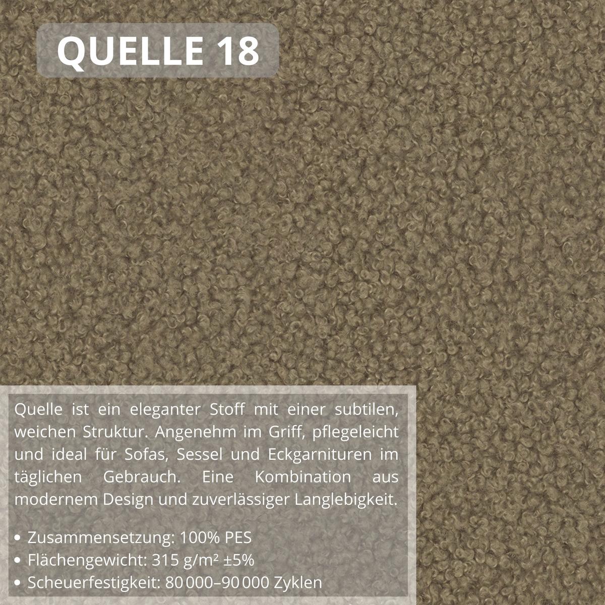 WOHNLANDSCHAFT Noel mit Schlaffunktion, Dunkelbeige, Bouclé-Stoff - Cappuccino, Holzwerkstoff (375/93/163cm) - Beautysofa