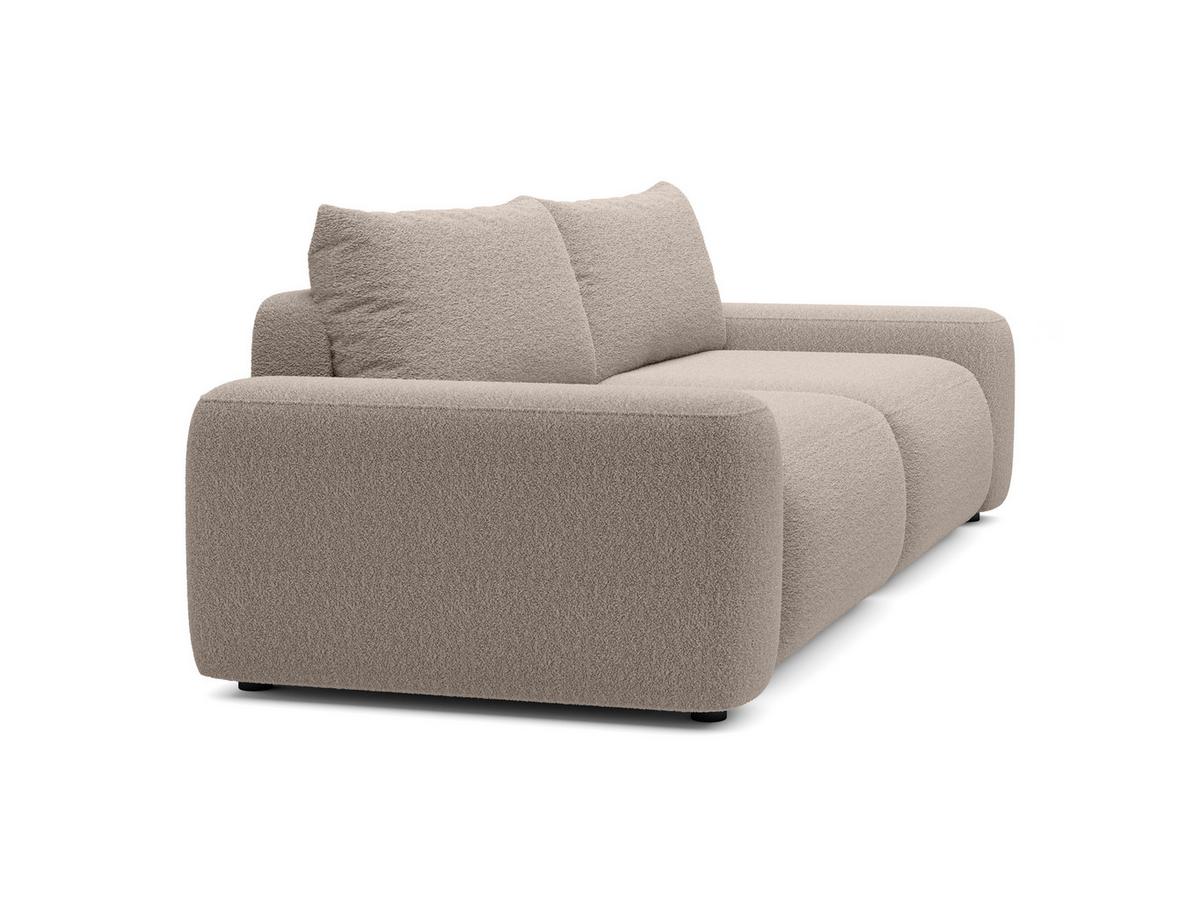 BETTSOFA RUOTA Beige Bucle-Stoff mit Schlaffunktion - Beige, Textil (105/87/257cm) - MASSENO