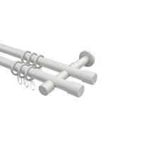 GARDINENSTANGE Prestige Santo 280 cm (geteilt in 2 x 140 cm), 2-läufig, 20 mm Ø Weiß - Weiß, Metall (280cm) - INTERDECO