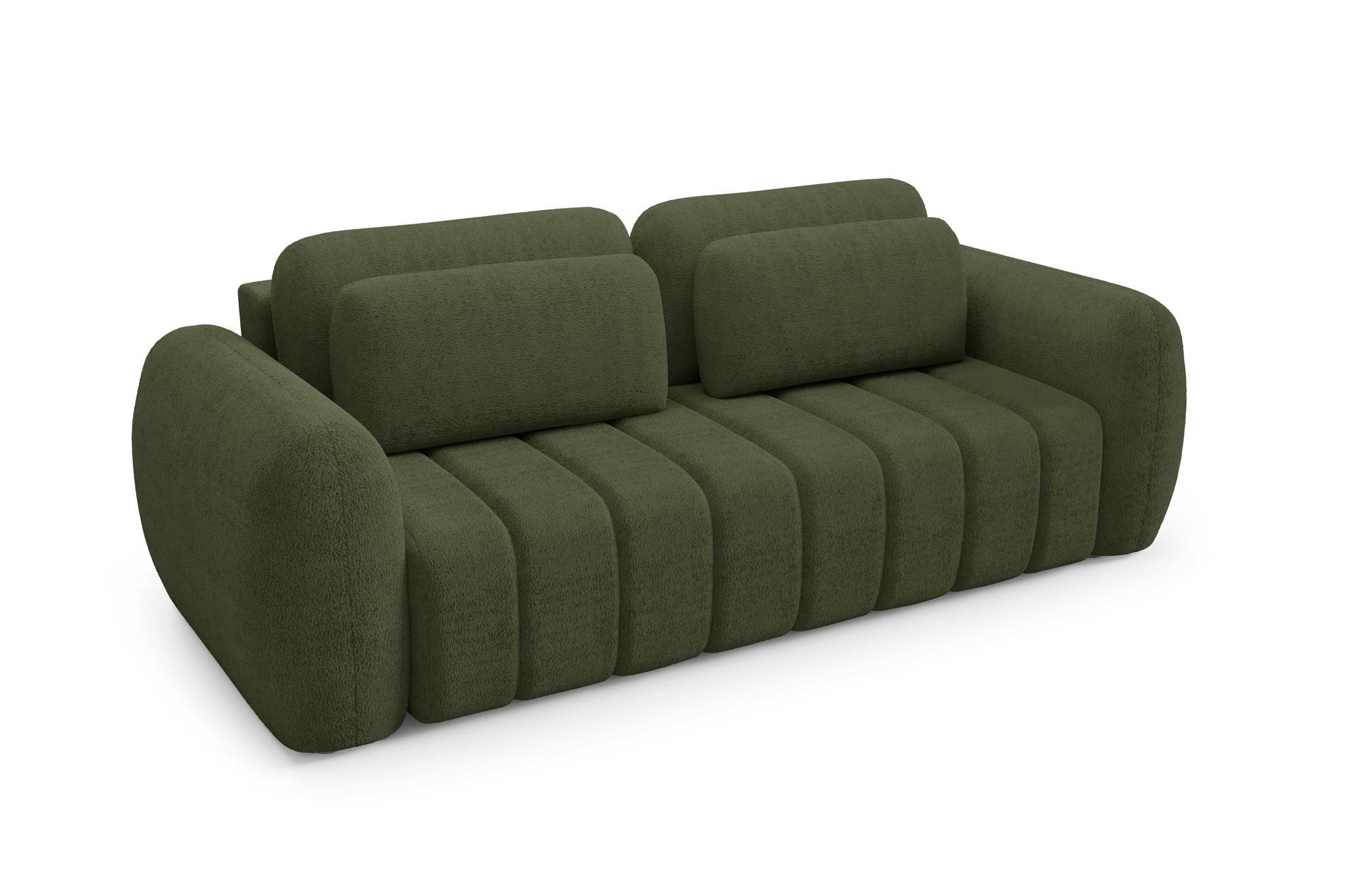 SCHLAFSOFA Caria - Grün, Holzwerkstoff/Textil (266/95/110cm) - Fun Möbel