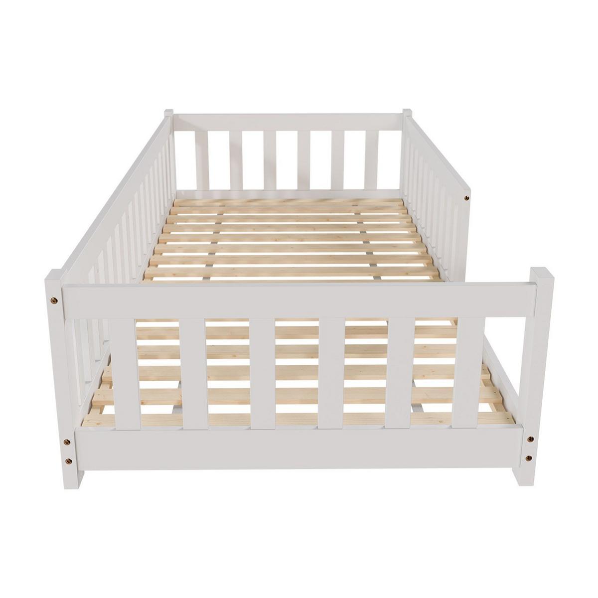 KINDERBETT Naya weiß mit Matratze 90x200 cm - Weiß, Holz (90/200cm) - Juskys