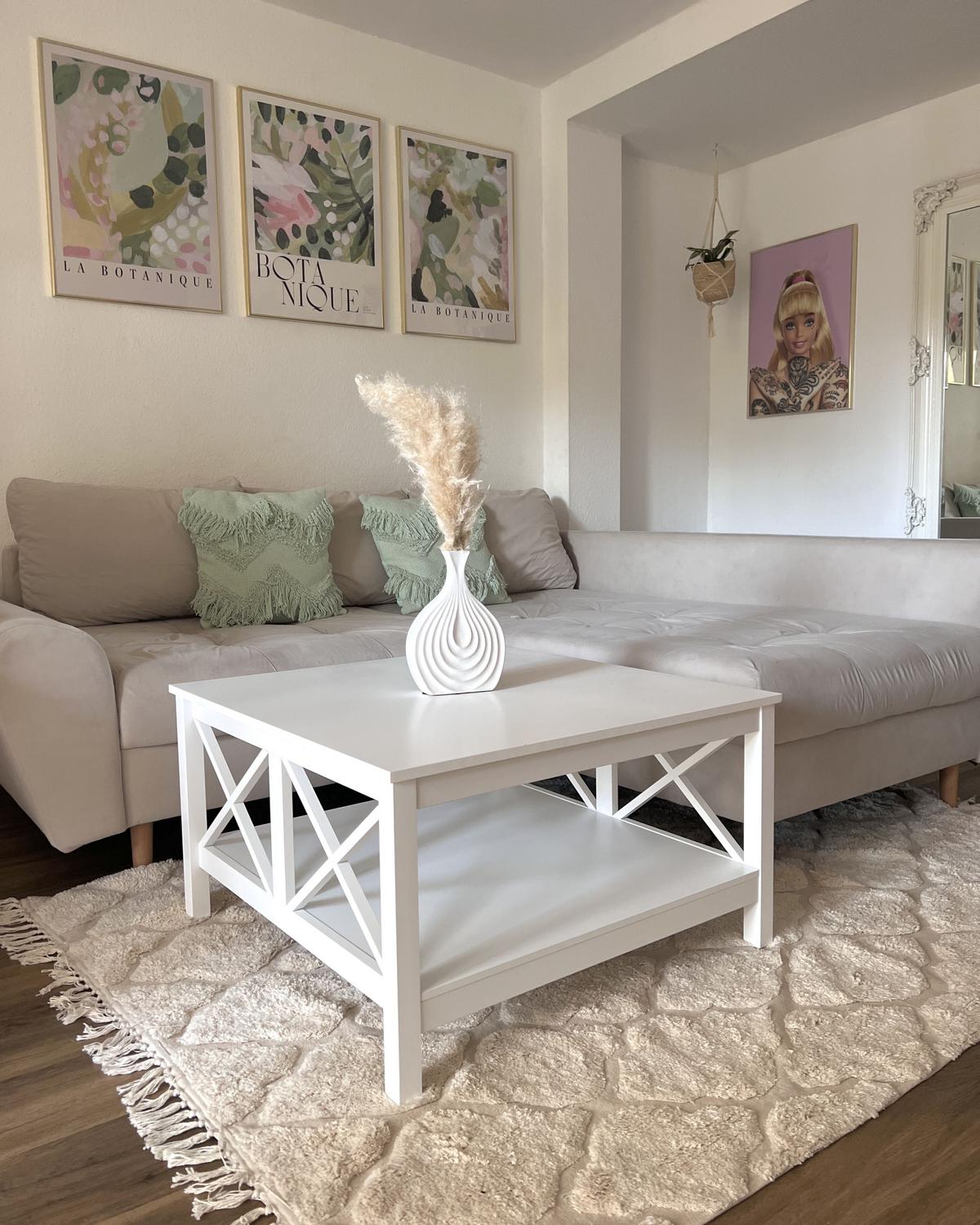 COUCHTISCH weiß quadratisch 80/80cm Lotta - Weiß, Holzwerkstoff (80/80/45cm) - Beliani