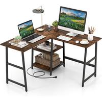 SCHREIBTISCH 75cm Braun - Braun, Holz (120/120/75cm) - COSTWAY