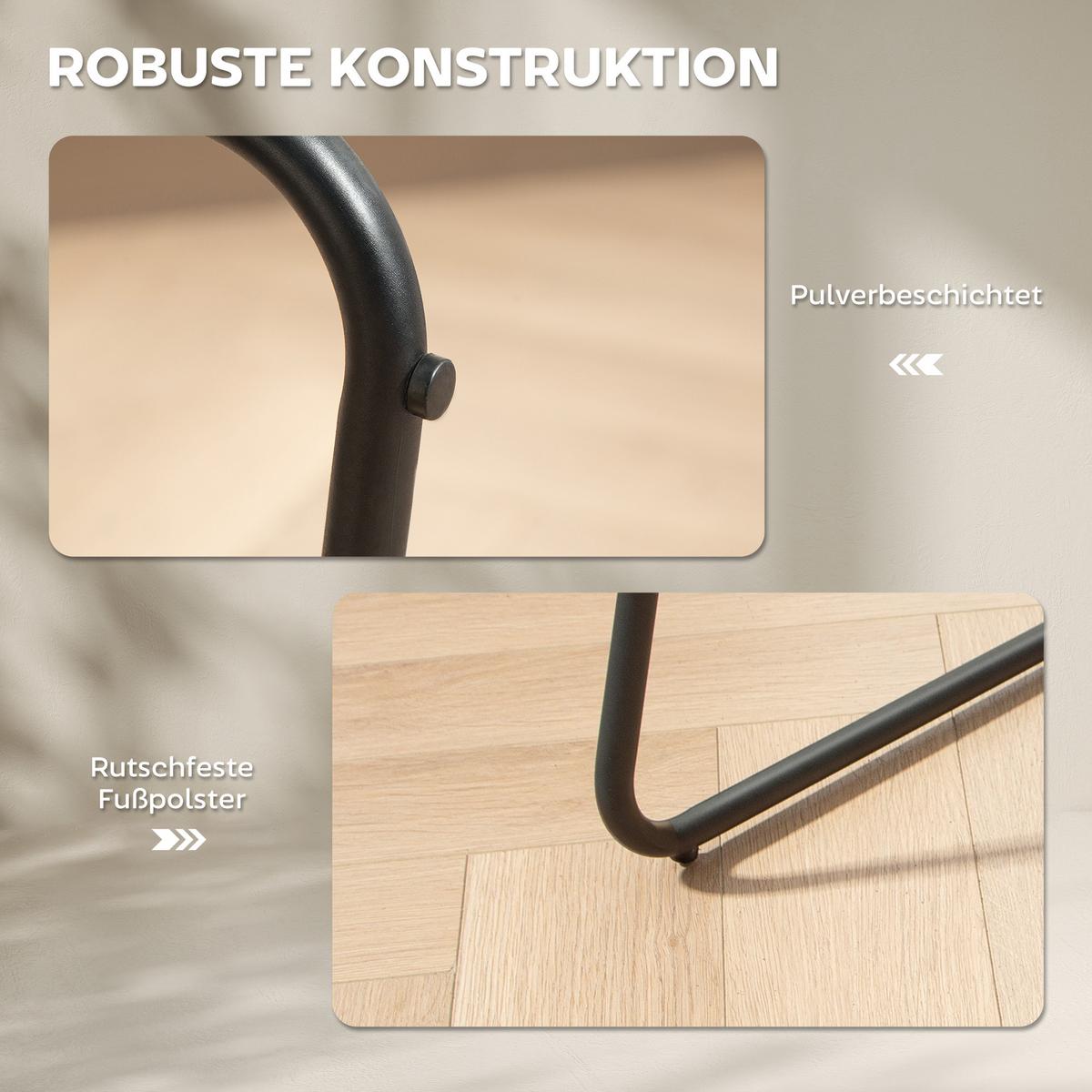 BARSTÜHLE Polyester Metall Grau - Grau, Textil/Metall (50.5/96/53cm) - HOMCOM